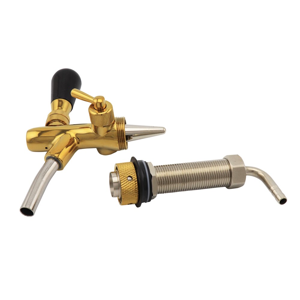 Adjustable Draft Beer Tap Flow Control Beer Faucet With Long Shank Golden Plating Keg Tap Kegerator Spout Homebrew Dispenser