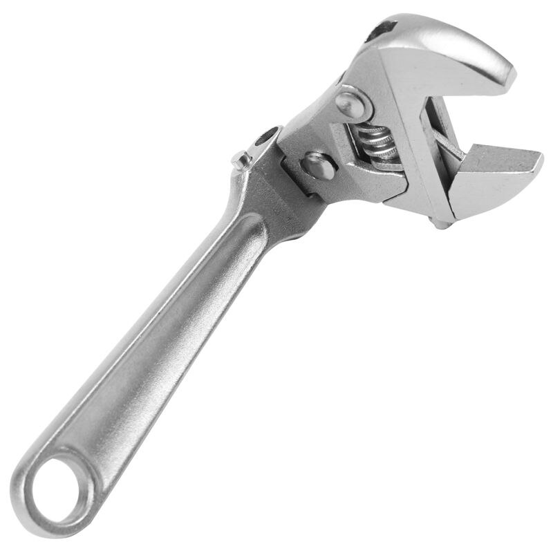8 Inch Adjustable Ratchet Wrench Folding Handle Dual-Purpose Pipe Wrench Spanner Key Hand Tool