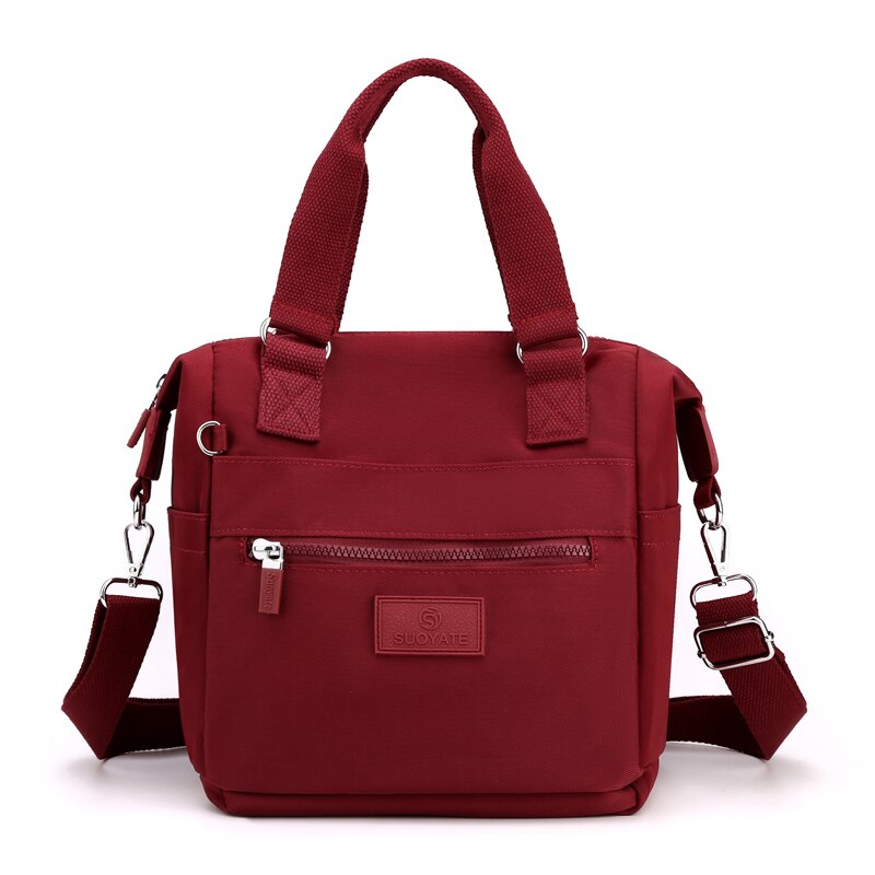 Grote Capaciteit Reizen Vrouwelijke Crossbody Tassen Rits Meerdere Pocket Handtas Toevallige Waterdichte Nylon Vrouwen Schouder Messenger Bag: Bourgondië
