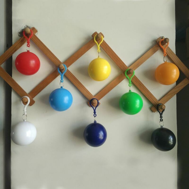 1x PVC Wegwerp Regenjas Unisex Regenjas Wegwerp Regenjas Poncho Regenkleding W/Sleutelhanger Bal Praktische Regenjassen