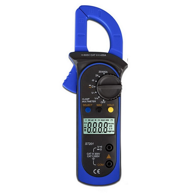 Multimeter digital spænding strøm test clamp meter dc/ac strøm clamp tester meter voltmeter høj præcision: Blå