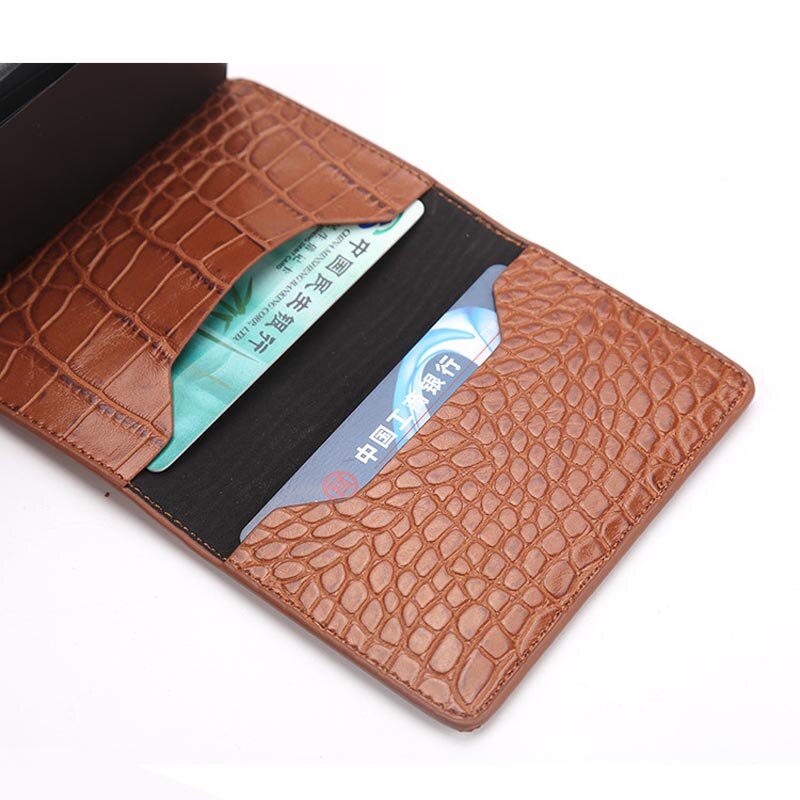 Taihaole Men Credit Card Holders Business ID Card Case Automatic RFID Card Holder Aluminium Bank Card Wallets