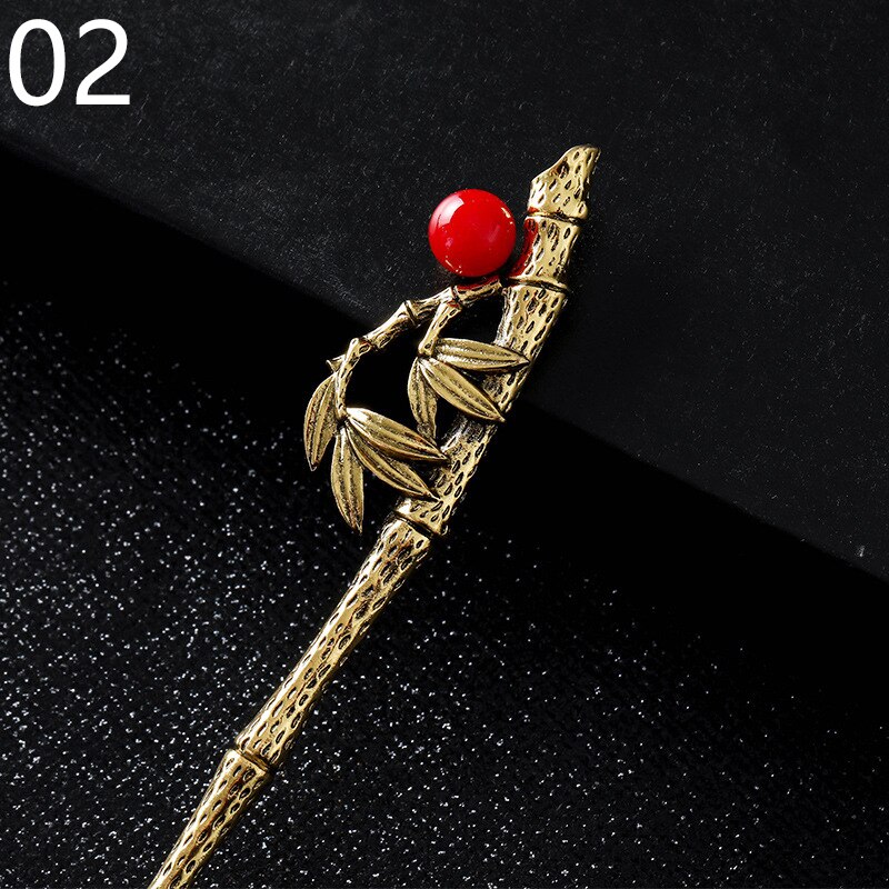 Vintage Hair Sticks Pick For Women Girls Metal Hair Pin Clips Chinese Style Hair Chopsticks Hairpins Jewelry Accessories: 2