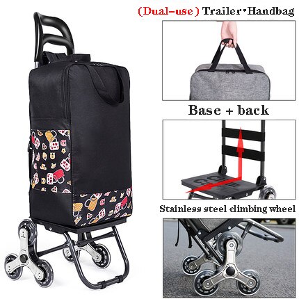 Huishoudelijke Draagbare Vouwen Trap Klimmen Winkelwagentje Boodschappen Rugzak Trolley Handtas Mountainbike Bagage Winkelwagen: Q