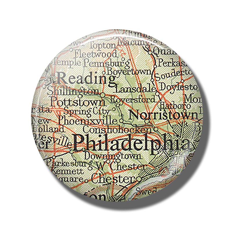 Ohio Melbourne Williamsburg Ecuador Los Angeles Indianapolis Cape Cod Philadelphia Florence Map Souvenir Fridge Magnets Stickers: Philadelphia