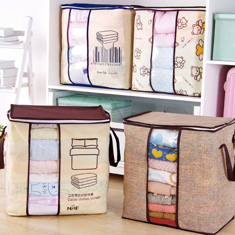 Przenośna torba robić przechowywania ubrań z włókniny, składany organizer robić szafy na poduszki, kołsuchy, kocyki i pościel