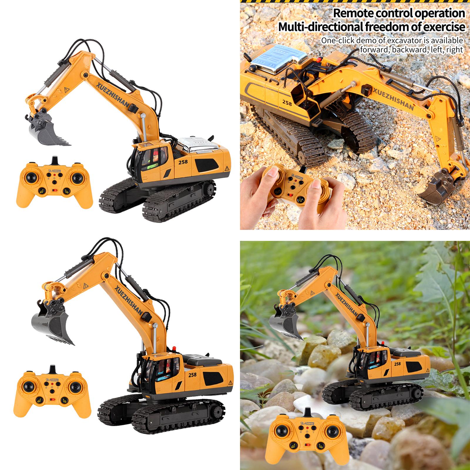 Radio controlled excavator , 11- channel electric vehicle toy for children's birthday