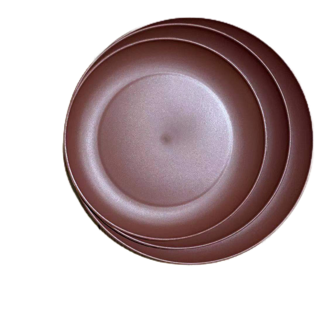 Soucoupes pour plantes 6 pouces, plateaux en plastique, pots de fleurs robustes et durables, soucoupes pour intérieur et extérieur, 3 pièces: S M L  Red wine