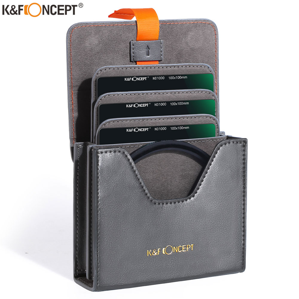 K &amp; F Concept 100x100mm custodia filtro per obiettivo da 5.12 pollici filtri per il trasporto in pelle borsa per filtri rotondi o quadrati ND CPL ecc
