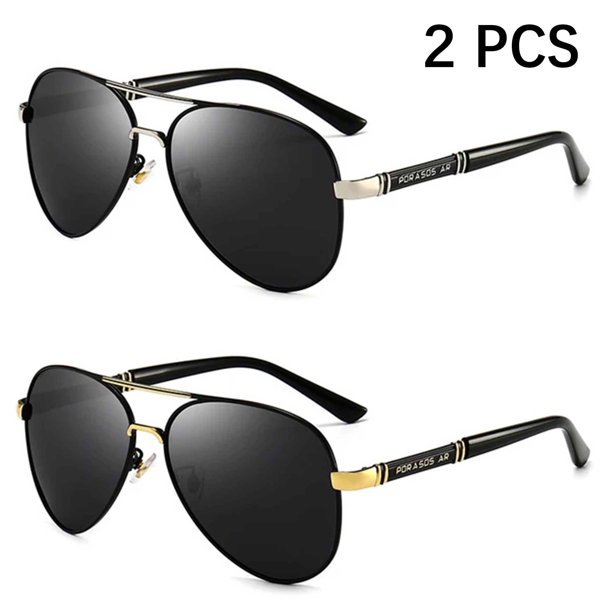 Polarisierte Herren-Sonnenbrille, Flieger-Sonnenbrille für Männer und Frauen, Metallrahmen-Brille für Reisen, Surfen, Fahren, Angeln, UV400: Grün