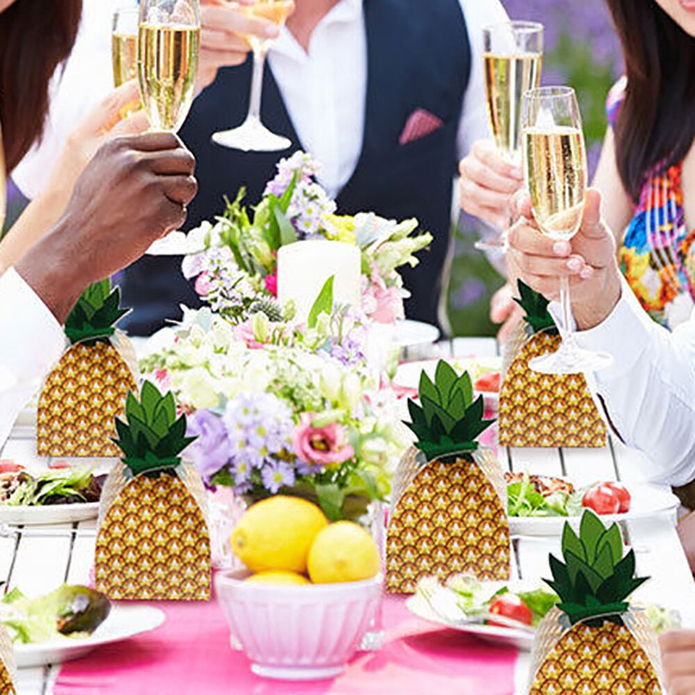 24 Stks/set Papier Ananas Tas Ananas Snoep Zakken Diy Bruiloft Gunsten Dozen Snoep Thuis Birthday Party Benodigdheden