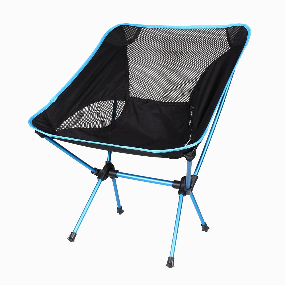 Lichtgewicht Opvouwbare Strandstoel Outdoor Draagbare Camping Stoel Voor Wandelen Vissen Picknick Barbecue Vocation Casual Tuin Stoelen: Blue