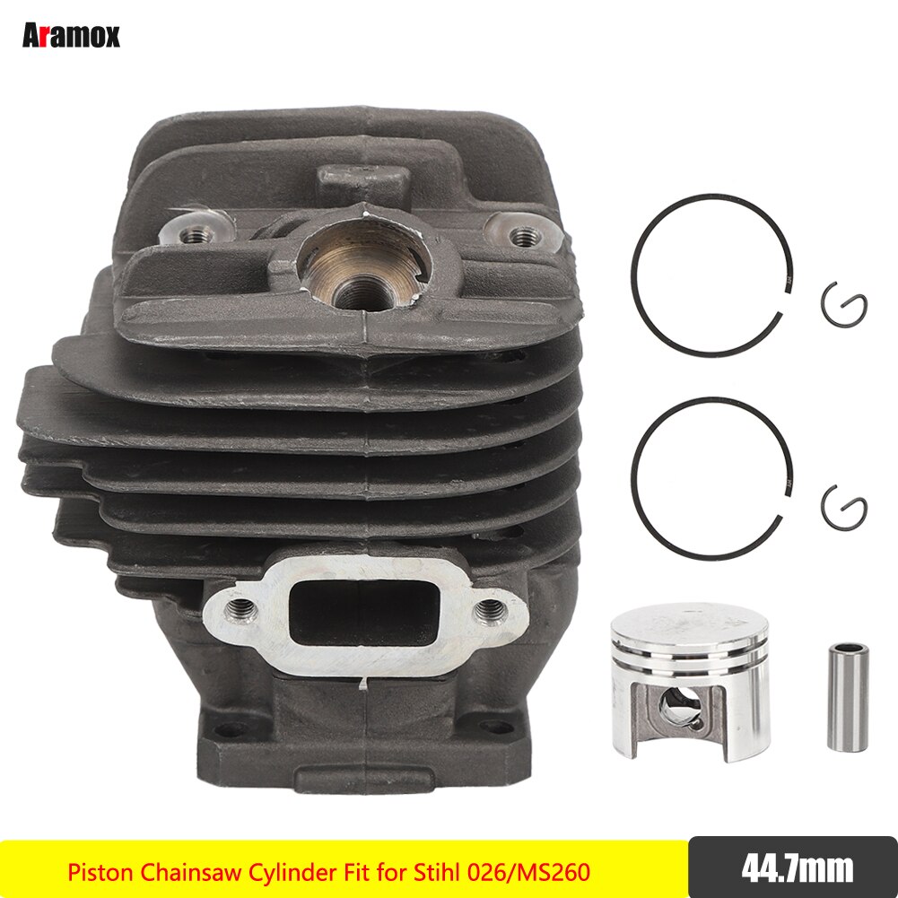 44.7mm- stempel motorsav cylinder stempelring hardware værktøj tilbehør passer til stihl 026/ms260 gereedschap