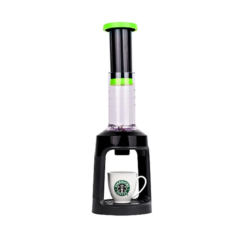 Multi-function Automatic Pressing Coffee Machine Capsule Coffee Maker Espresso Brewer Manual Hand French Press Cafetera: Green