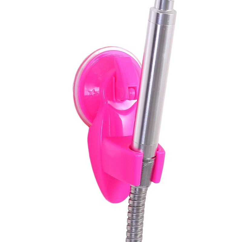 Badkamer Douchekop Houder Krachtige Zuignap Douche Bracket Wall Mount Douche Houder Verstelbare Rack Badkamer Accessoires: Rose red