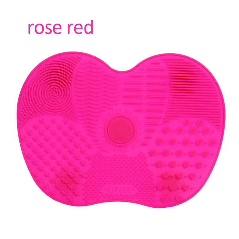 Cepillo de silicona para base de maquillaje, almohadilla de limpieza, cepillo para alfombrilla, herramientas de lavado, cepillos cosméticos para cejas, herramienta limpiadora, tablero depurador, 1 ud.: 15.7x11.5x1.5cm Red