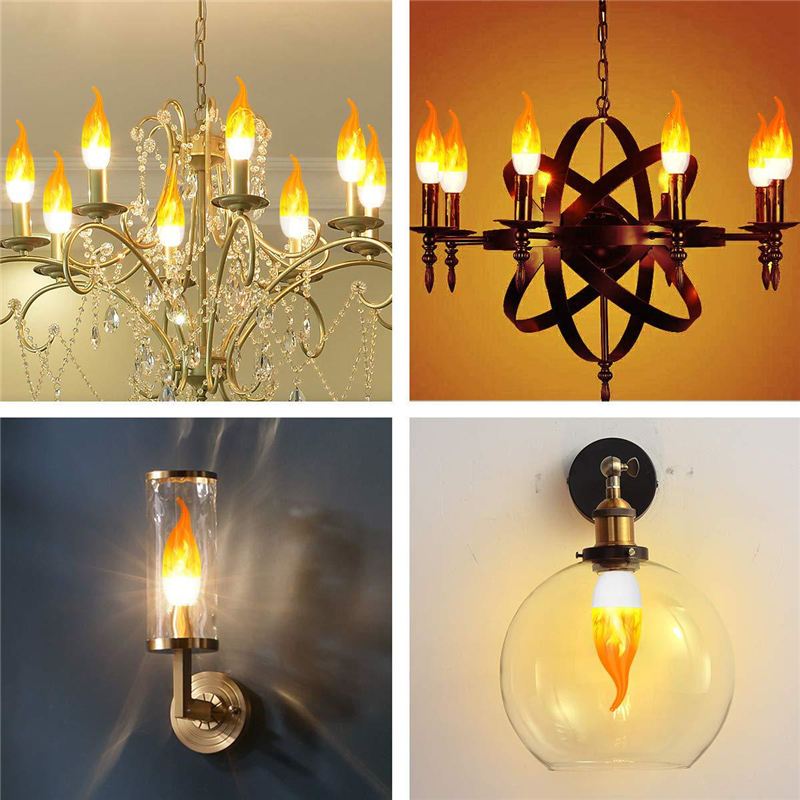LED Feuer Licht E14 E27 B22 Kerze Lampe 5W 4 Modi Beleuchtung LED Flamme Flackern Lampe Wohnzimmer Weihnachten atmosphäbetreffend Lampe Wohnkultur