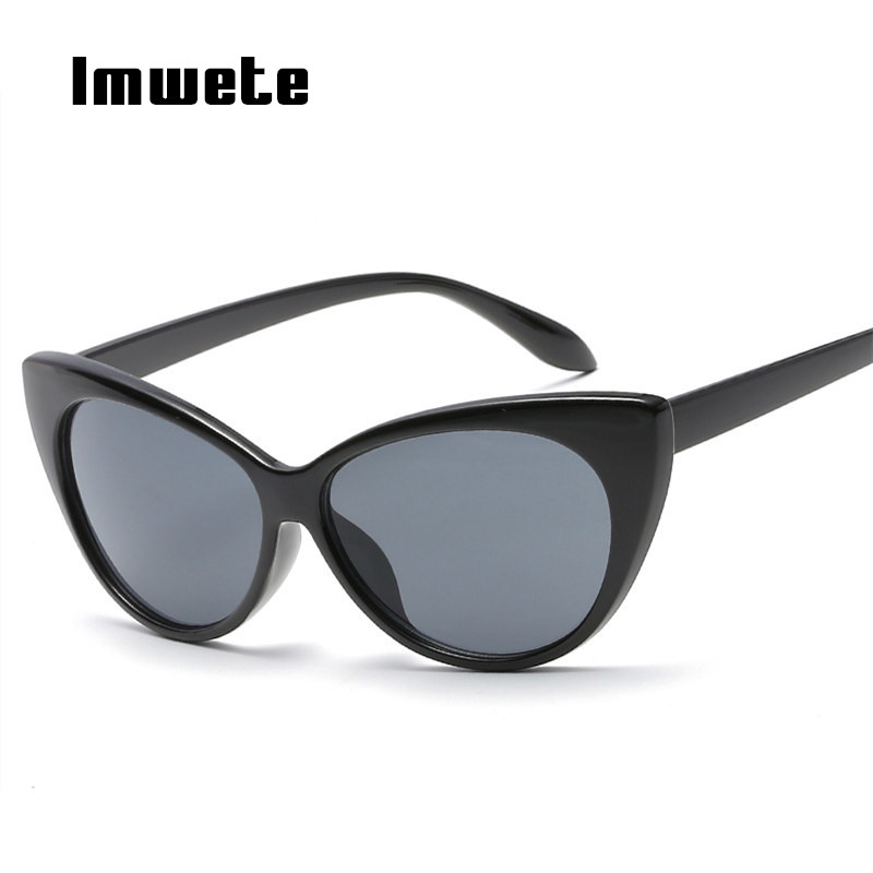 Imwete Classic Cat Eye Sunglasses Women Retro Sun Glasses Clear Lens Glasses Frame Katie Holmes Eyeglasses Curve Female