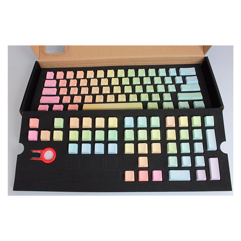 87 keys Rainbow OEM Profile Keycaps Cherry MX switch PBT Keycaps Radium valture Side-printed Keycaps for Mechanical Keyboard