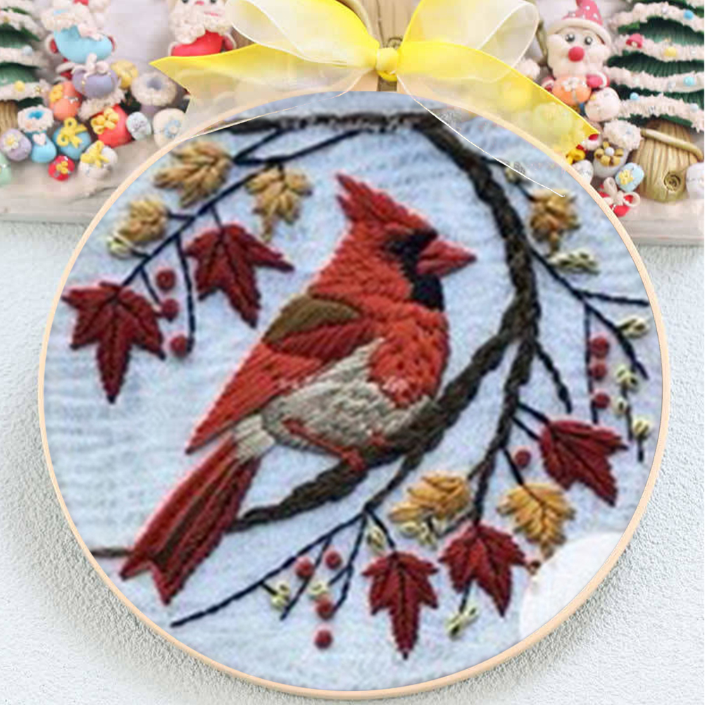 Borduursets met dierlijk gestempeld kruissteek en gekleurd draad van hoepeldoek