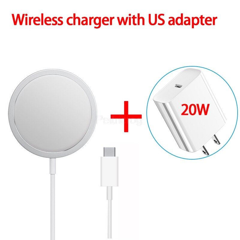 Magnetische 15W Drahtlose Ladegerät Für iPhone 12 Profi Max Mini Magsafe Schnelle Ladung Dock Schnell 20W EU UNS UK Stecker PD Drahtlose Ladegerät: Wireles mit uns Stecker