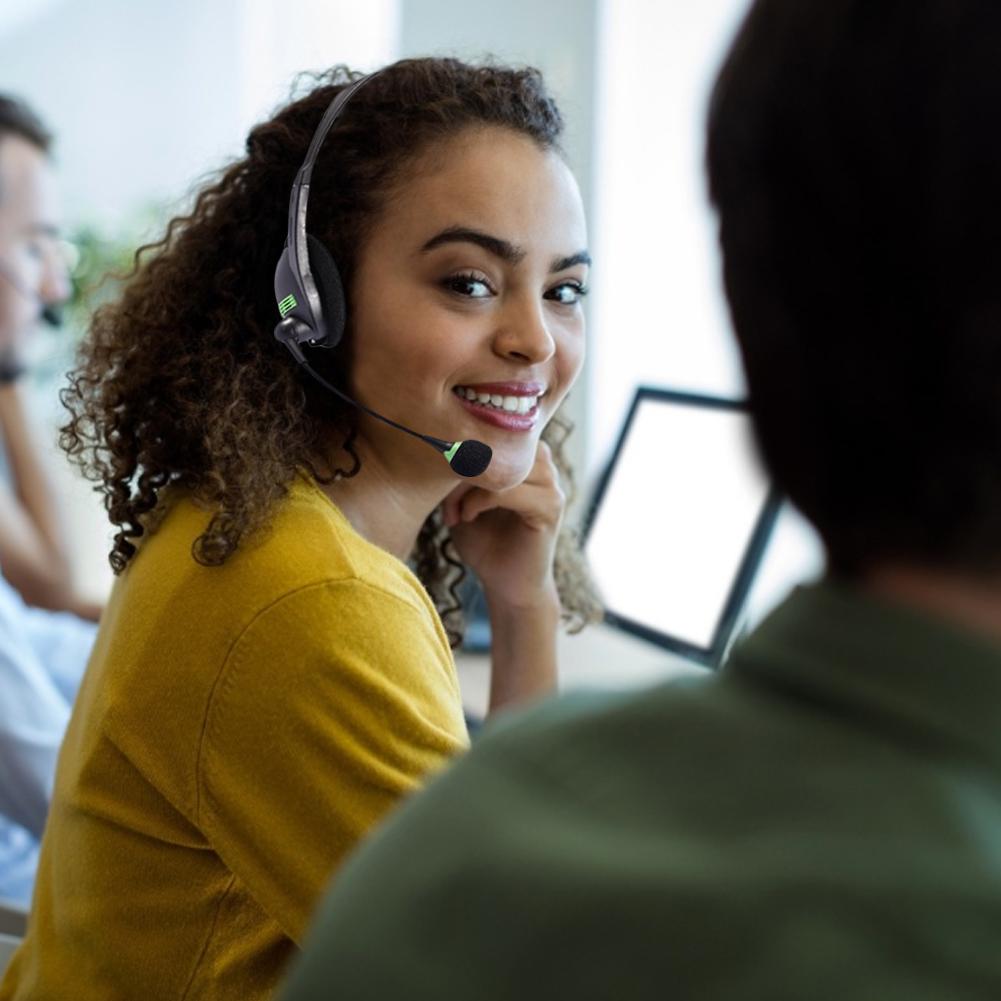 ! USB Headset Comfortable Lightweight Wired Business Headphones with Noise Cancelling Microphone