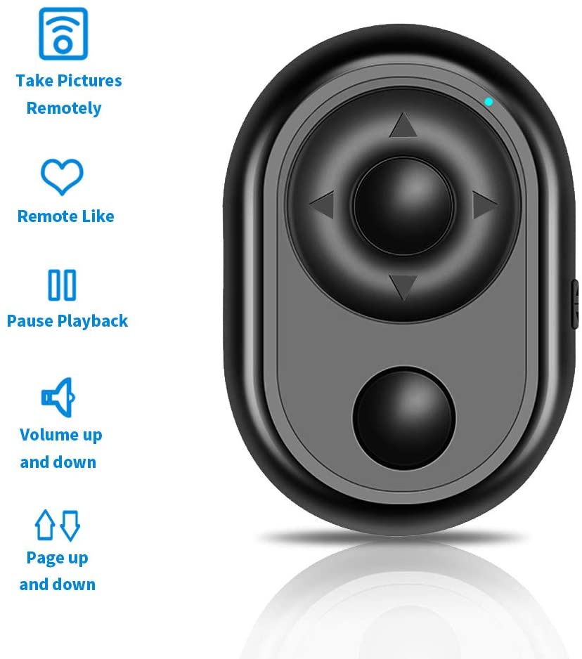 Multifunktionel bluetooth trådløs sidevender / tiktok fjernbetjening kamera lukker fjernbetjening til ios android smartphone tablet