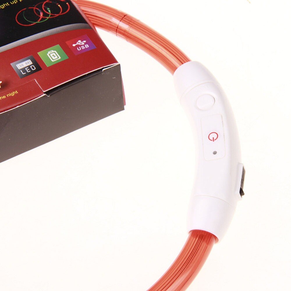 Wiederaufladbare USB LED Blinklicht Band Gürtel Sicherheit Haustier Hund Kragen AA