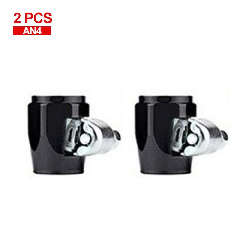 2Pcs Finisher Klem Met Schroef Band Slang End Cover Aluminium Slang Connectors Slangklemmen AN4 6 8 10 12 olie Brandstof Slangklem End: AN4
