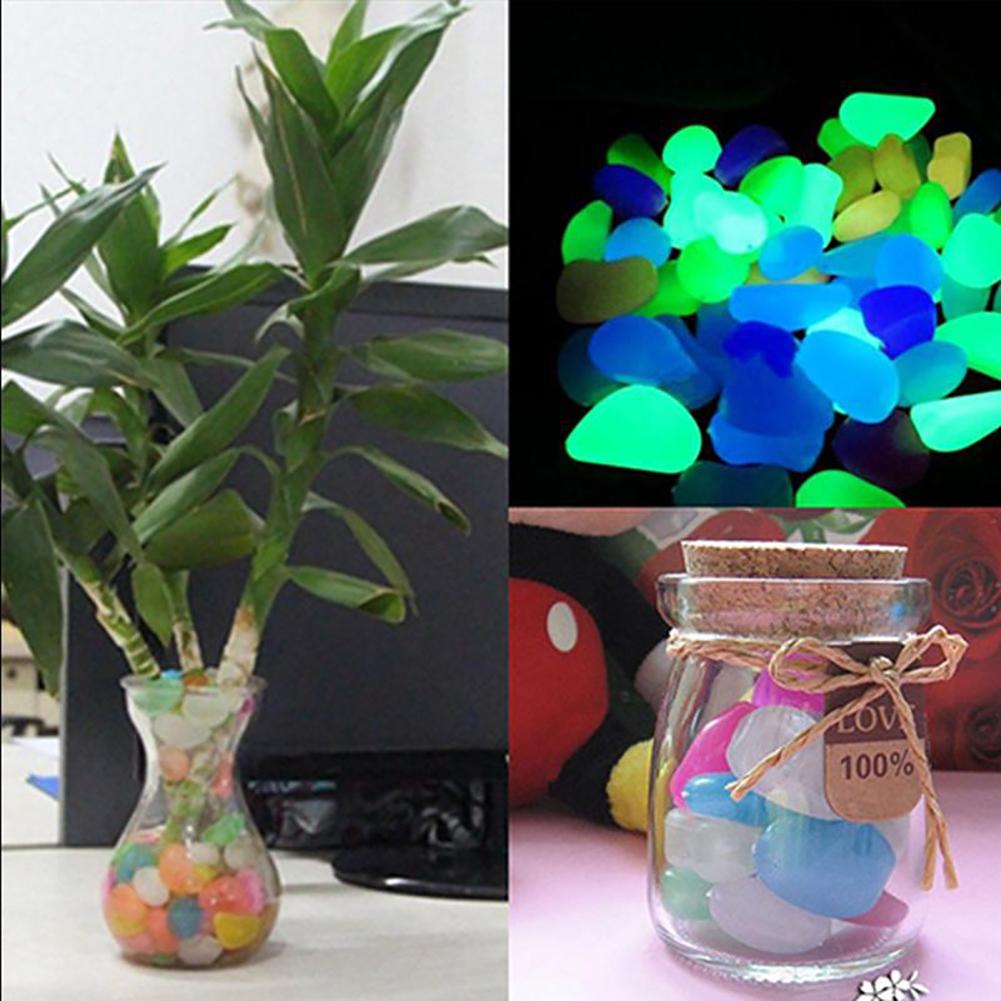 10Pcs Eco-Friendly Luminous Glowing Artificial Stone Aquarium Fish Tank Bonsai Garden Decor In The Dark Pebbles Stones