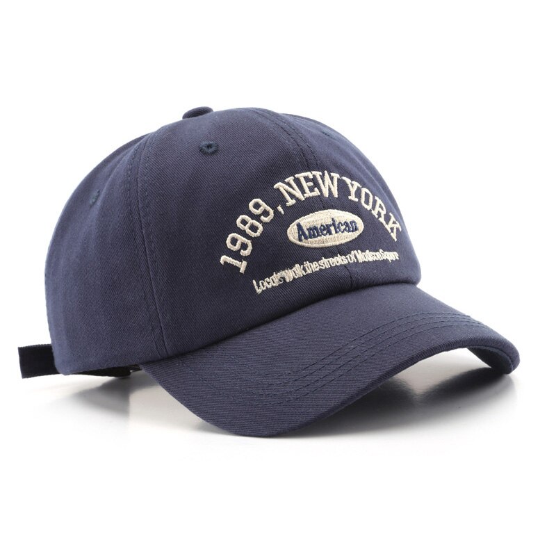 Borduren York Baseball Hoeden Gewassen Katoen Cap Voor Mannen Vrouwen Gorras Snapback Zon Caps Zomer Unisex Casual Vader hoed: navy