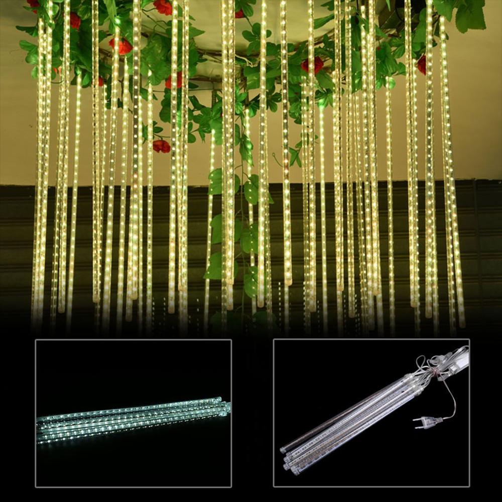 8 Stuks Buizen 30Cm Mini Led Meteorenregen Fairy Light 144 Led Rain Tube Lights Tree Road Bruiloft Lampen eu-Plug