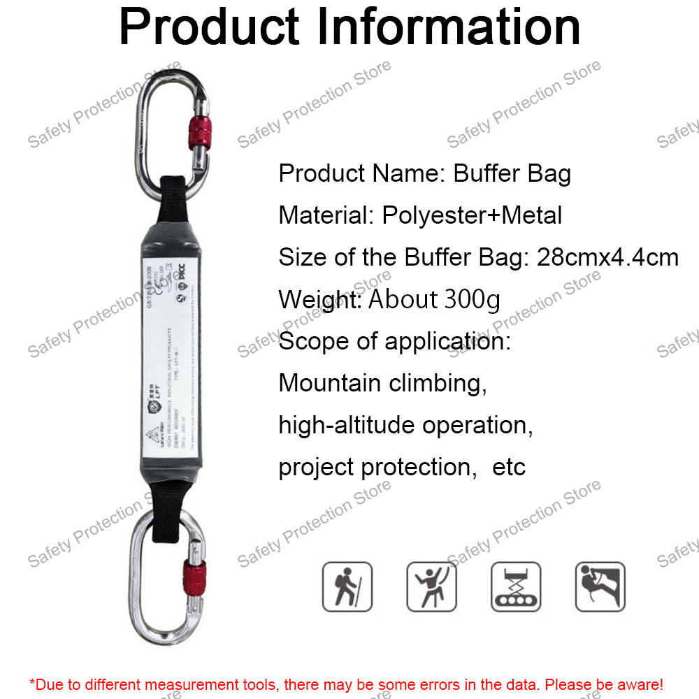 Sicherheitsgurt Lanyard Stoßdämpfer Große Höhe Arbeit Absturzsicherung Sicherheitsgurt Seil Puffertasche Klettern Schutzgurt