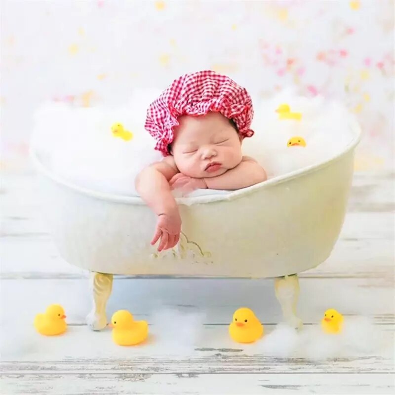 Baby Bath Tub Foldable Baby Shower Bath Tub Photography Props Iron Newborn Bathtub Safe Adjustable Kids Posing Basket Accessorie