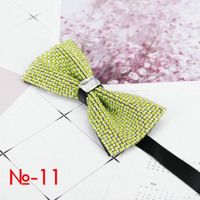 Nœud papillon rayé en diamant Pu pour hommes, accessoire de luxe, Super Cool, avec strass, pour mariage: 11
