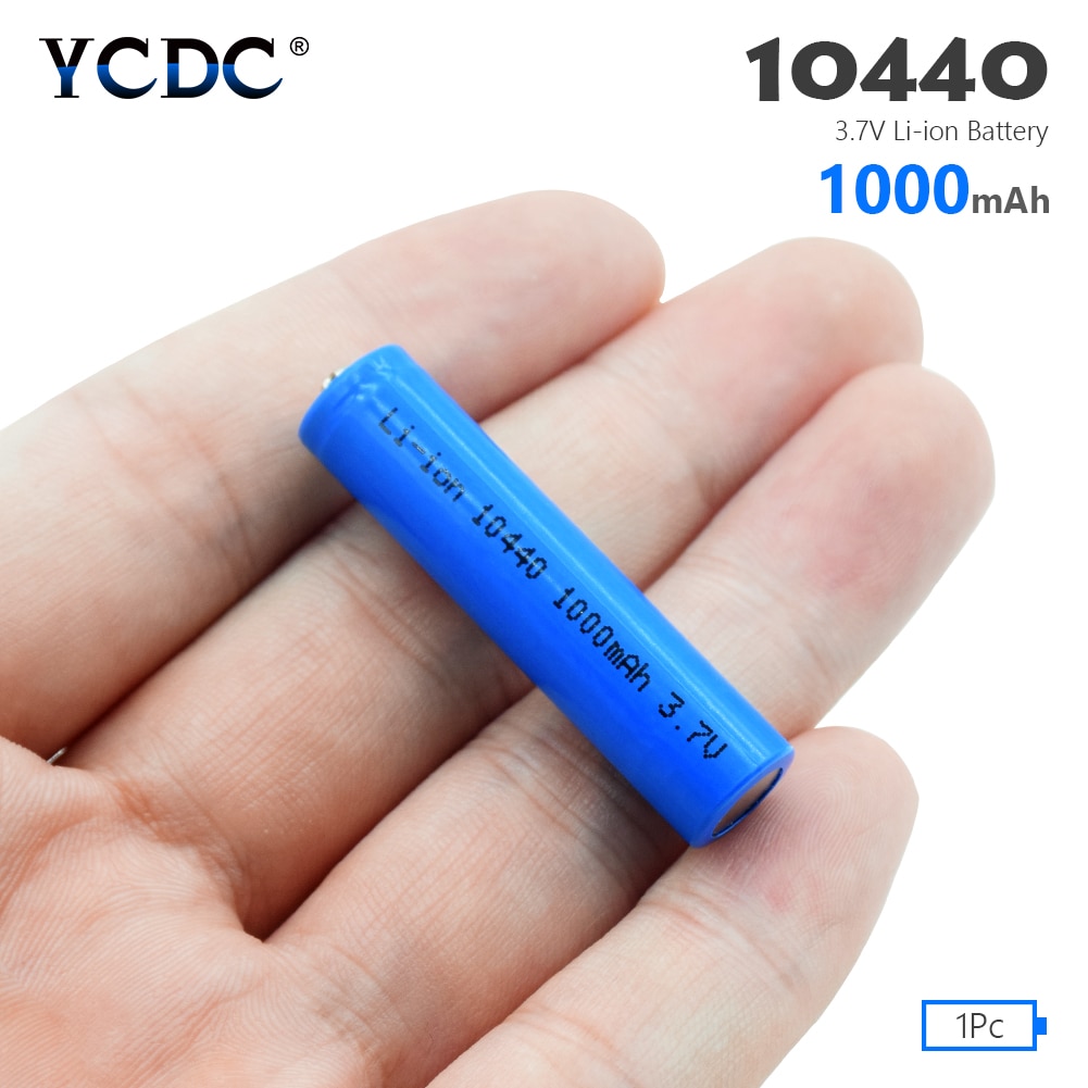Ycdc 1 / 2 /4 Stuks 10440 Batterij 1000Mah 3.7V Oplaadbare Lithium Li-Ion Aaa Batterijen Knop Top