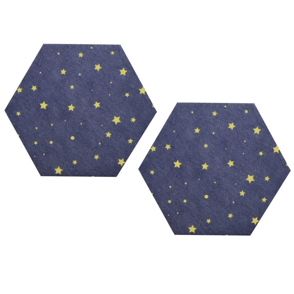 2Pcs Hexagon Felt Board DIY Wall Bulletin Board Self Adhesive Message Board