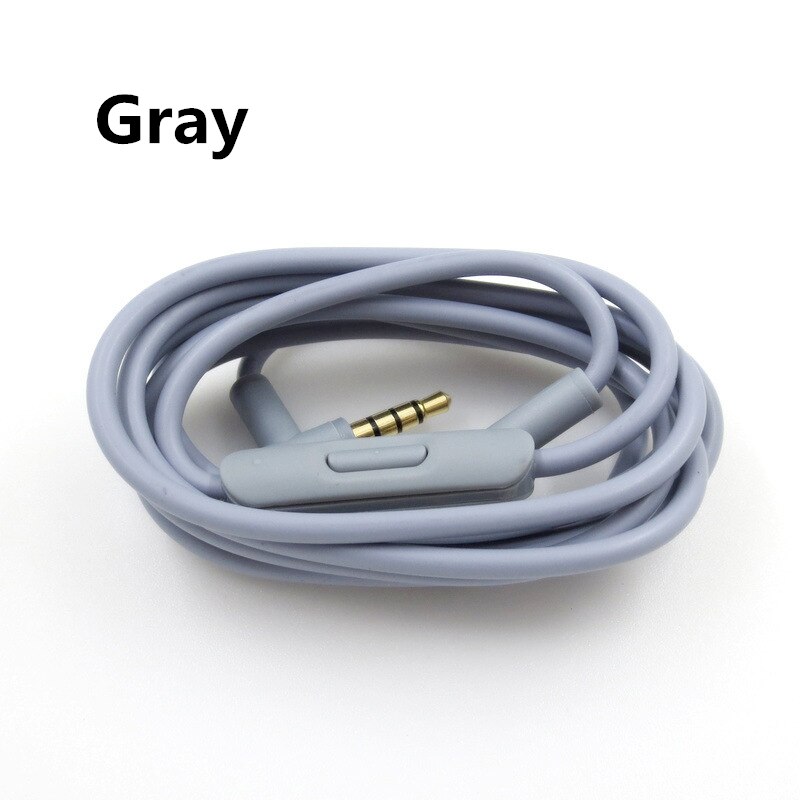 Vervanging Audio Kabel Cord Wire Met In-Line Microfoon En Controle Voor Beats By Dr Dre Solo Studio Pro detox Hoofdtelefoon 2.15: Grijs