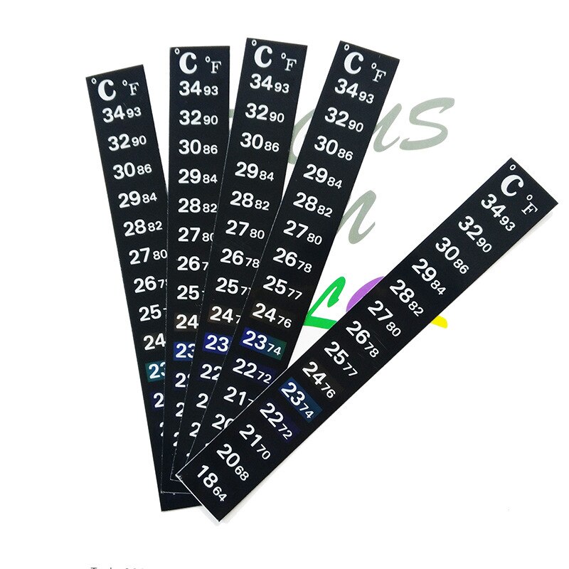 Aquarium Aquarium Strip Stick-On Verkleuren Thermometer 18-34 Graden Temperatuur Sticker Adhesive Temp Meting Gereedschap