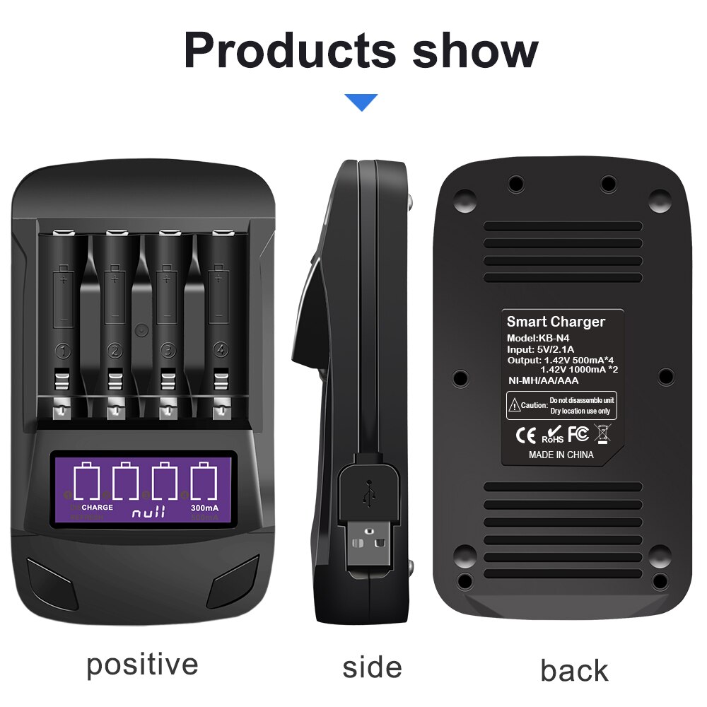 Palo 1.2V Aa Oplaadbare Batterij Aa + Aaa Batterij Oplaadbare Aaa 1.2V Ni-Mh Batterij + Smart Charger Aa aaa Batterij Oplader