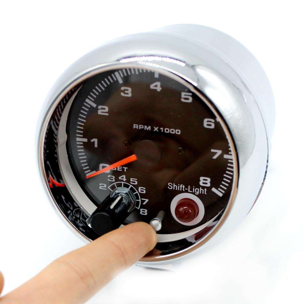 Indicateur de vitesse 3.75 ", indicateur de vitesse 0-8000rpm, indicateur de vitesse rouge pour Automobile