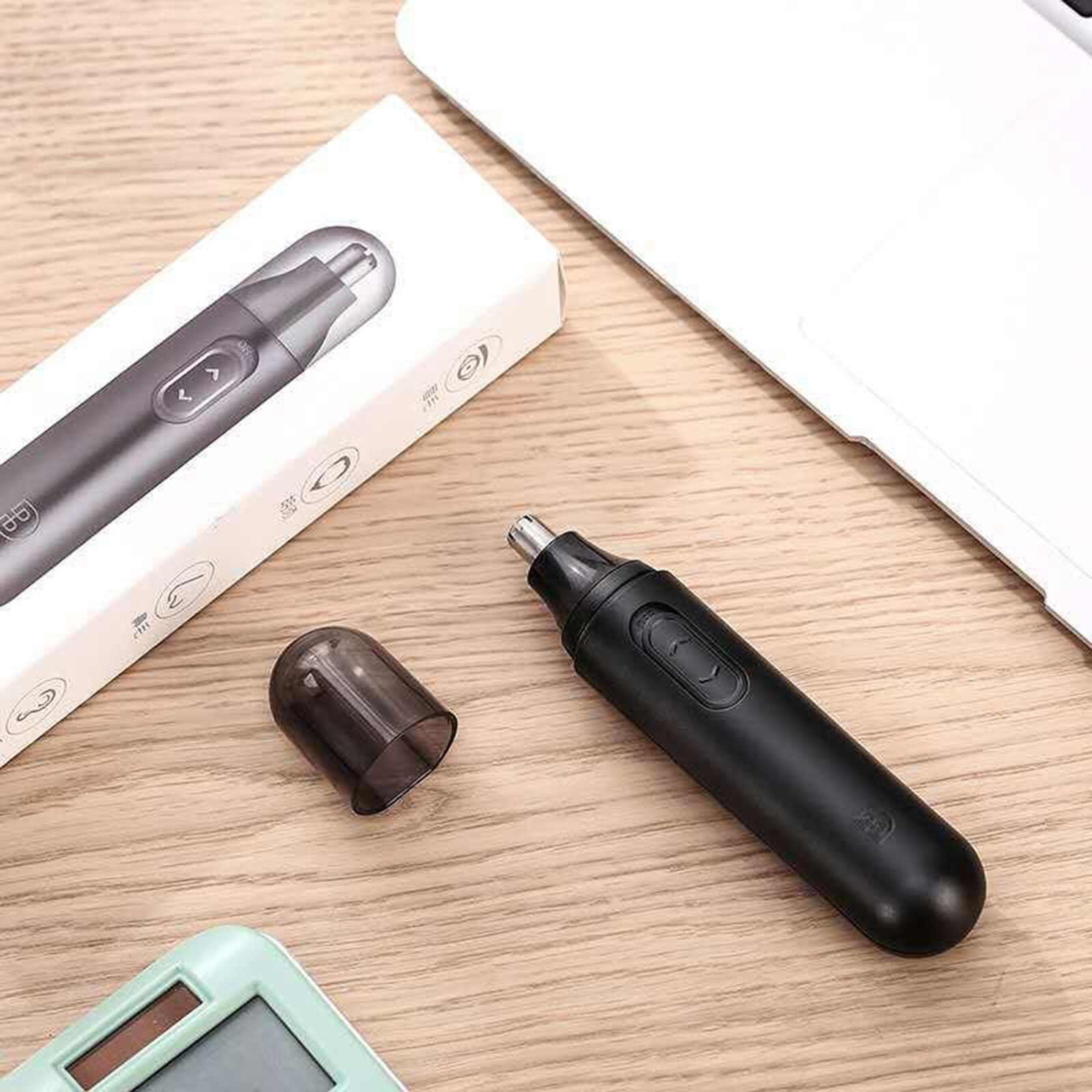 Men Portable Nose and Ear Hair Trimmer ,Electric Stainless Blades Nose Trimmer