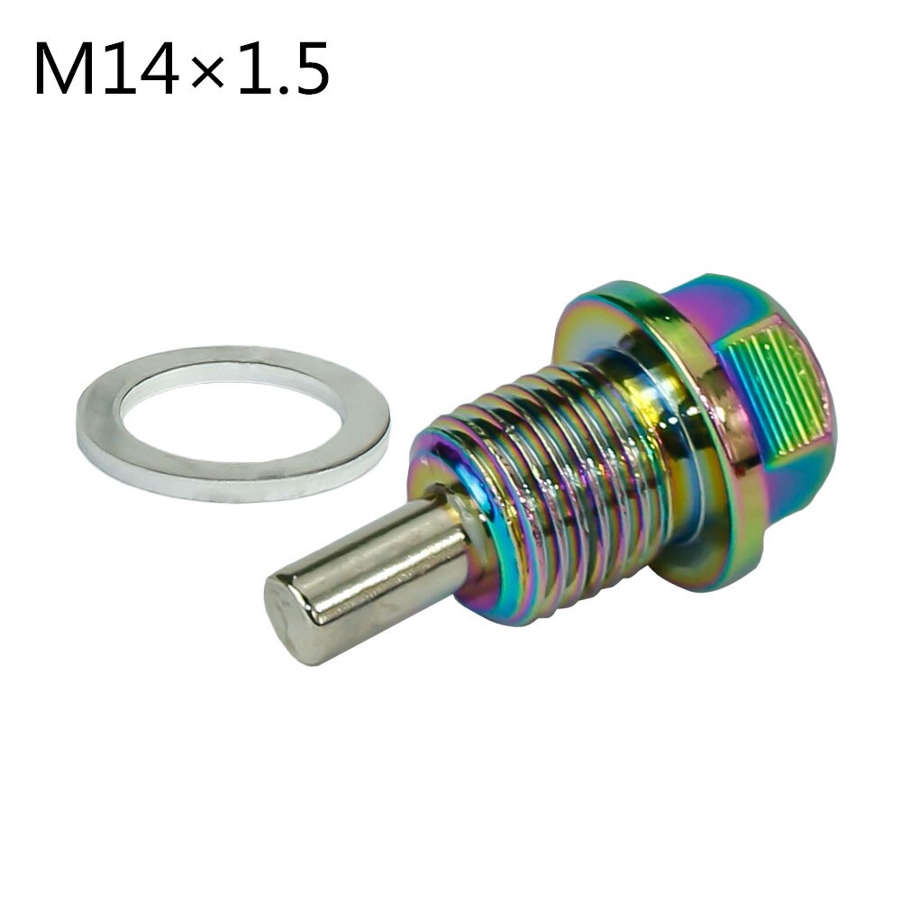 M12 M14 M16 M20*1.5 / 1.25 Neo Chrome Aluminum Magnetic Oil Drain Bolt Oil Sump drain plug nut Oil Drain Plug Magnetic: M14 and 1 point 5