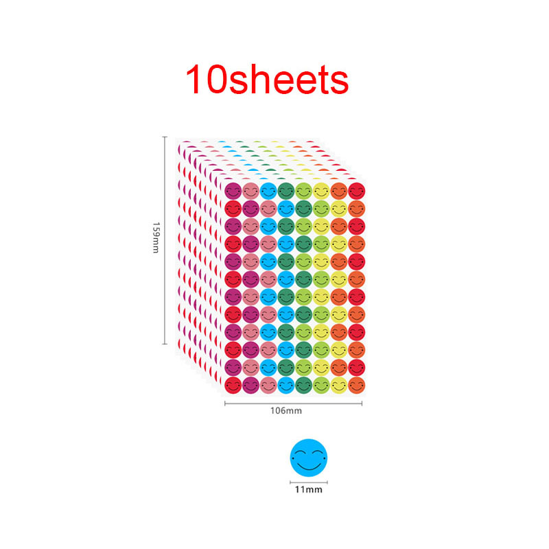 5-20sheets Kids Reward Stickers 15 Happy Smile Face Star Stickers Students Reward Chart Behavior Labels Scrapbook Crafts: MULTI