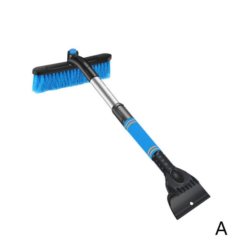 Glass Brush Winter Car Windshield Ice Scraper Extendable Accessories Wash Tool Broom Remover Steel Cleaner B4Q0: A