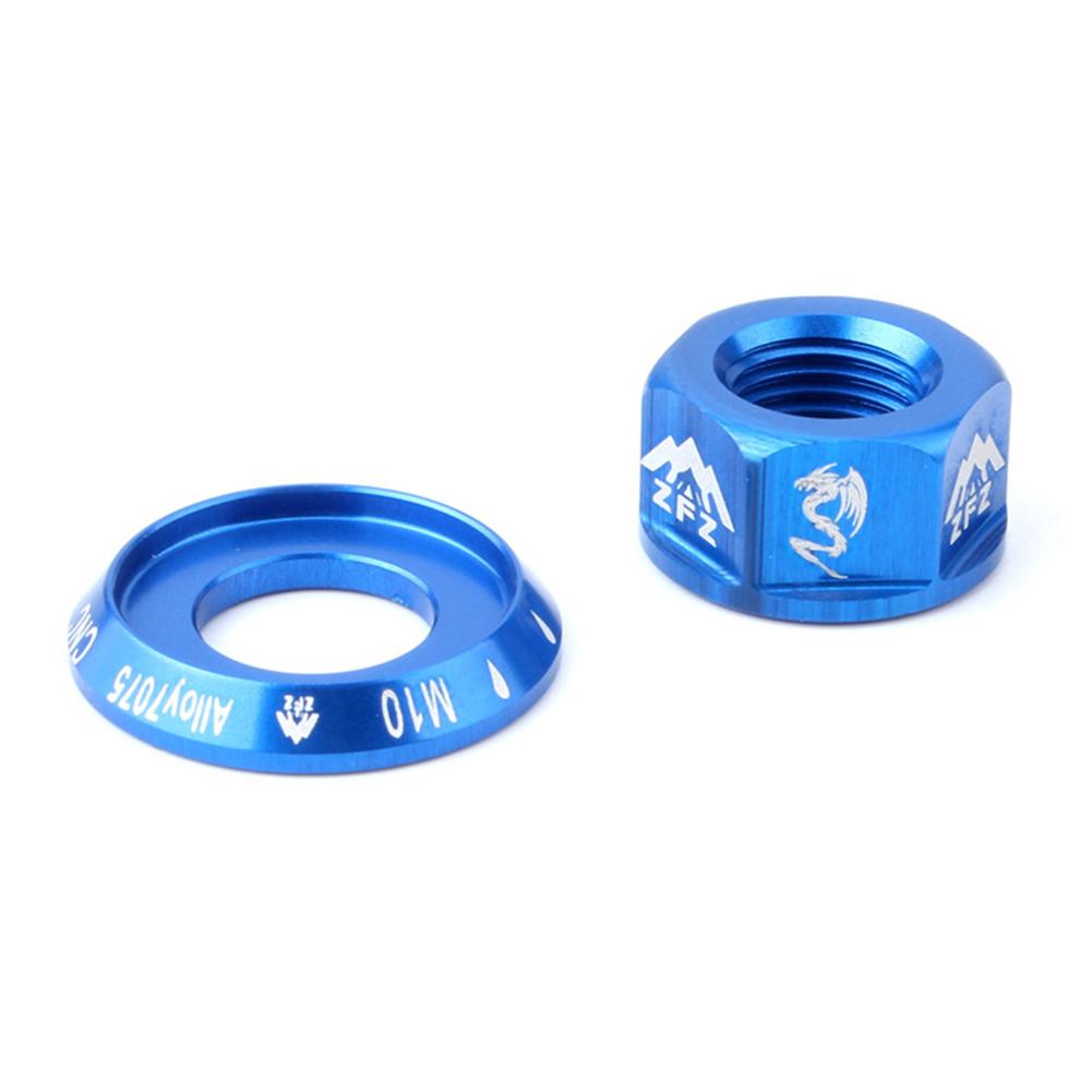 2 stuks Folding Fixed Gear Fiets Hub Noten Glanzende Kleur Voor Achter Drum Hub As Bevestiging Anti-slip Textuur m10 Moer Voor Firm