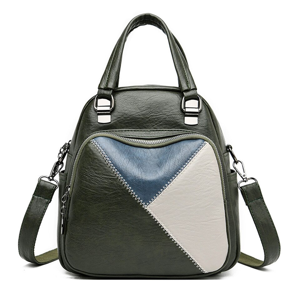 Multifunctionele damestas luxe handtassen splice dames schoudertassen crossbody tas voor dames handtas bolsas: Legergroen