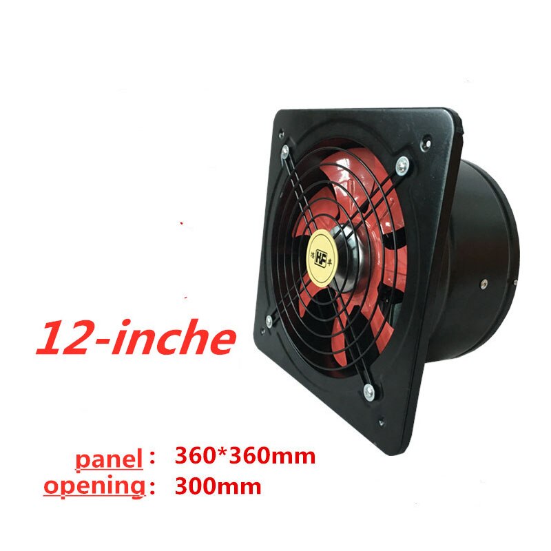 12-zoll Starken Ventilator Auspuff Fan Küche Rauch Fan Fabrik Lagerbier Entlüftet Abgas Fan 120W Schwarz whiteITAS1272