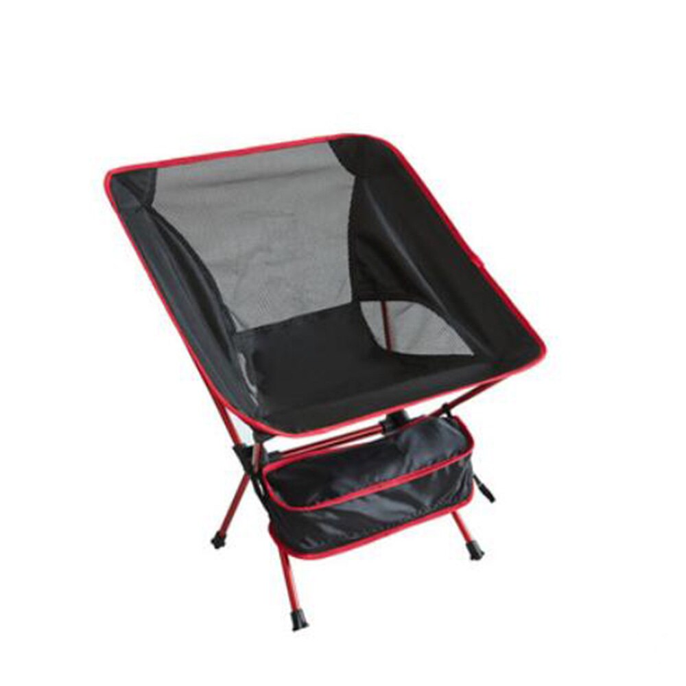 Outdoor Camping Fishing Chair Beach Backpack Chairs High Load Ultralight Camping Chair Portable Picnic Seat Fishing Tools Chair: red