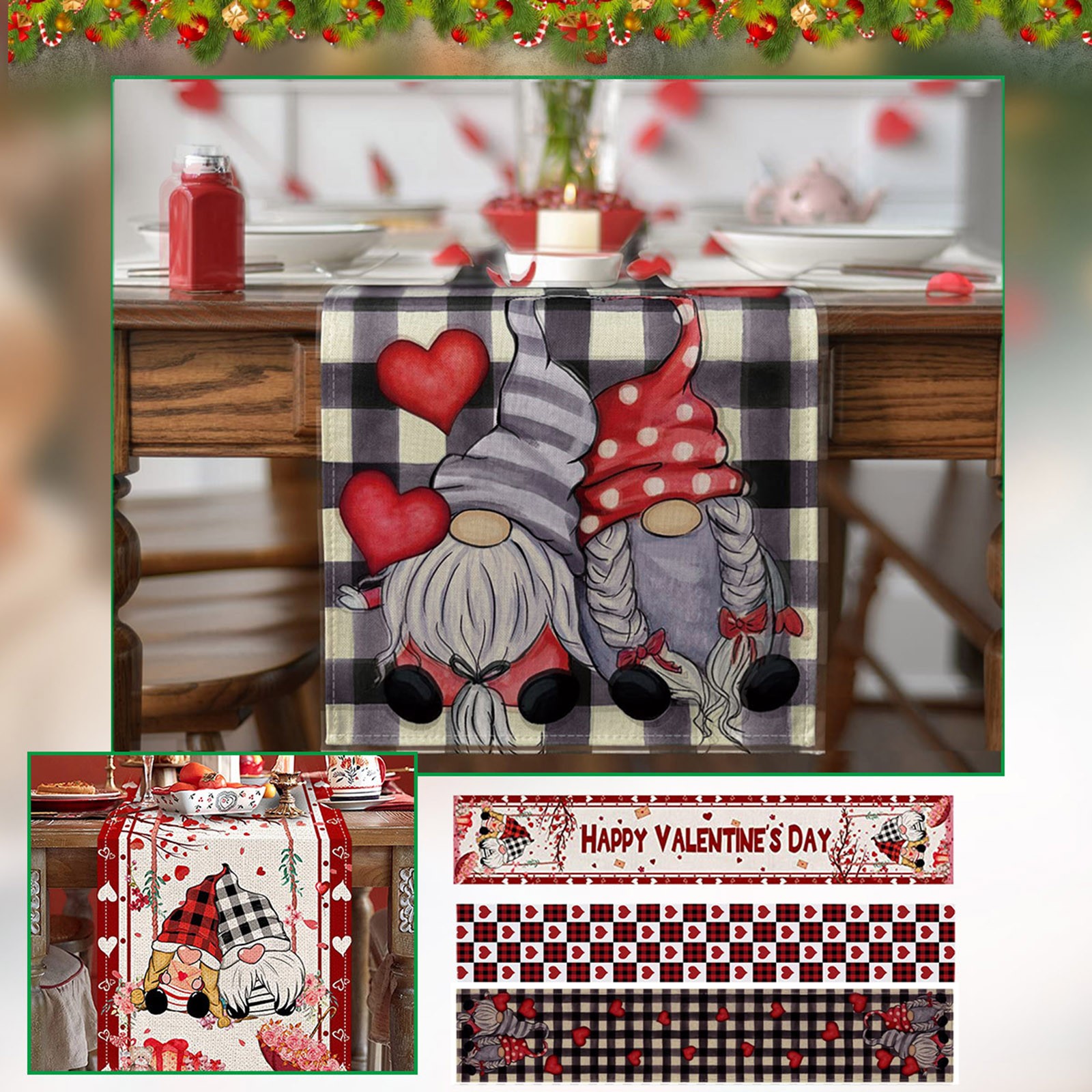 Cubierta de mesa para temática de boda, camino de mesa del Día de San Valentín, manteles rojos, decoración para festiva, Festival de Año , 2022